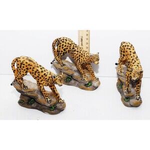 Leopards Qty: (3) Figurines Safari Africa Cats Polystone Figures